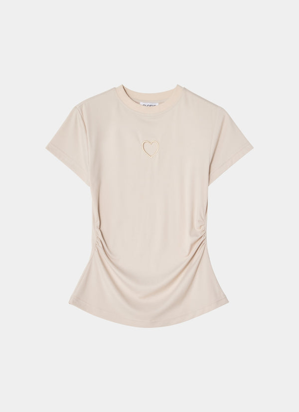 Tight fitted t-shirt beige