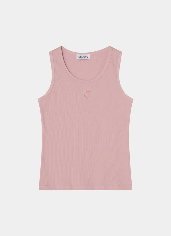 Heart Tank Top Pink