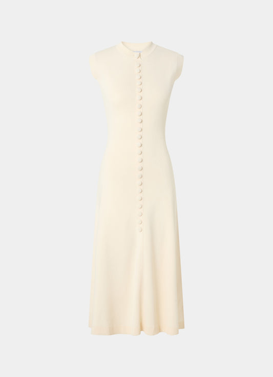 Knitted fitted dress off white