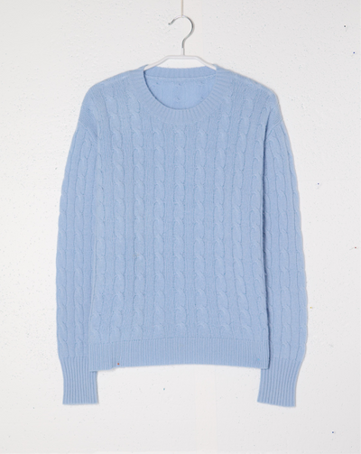 Cable knit sweater blue