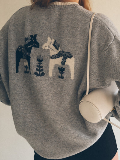 City Intarsia Stockholm Sweater Monochrome