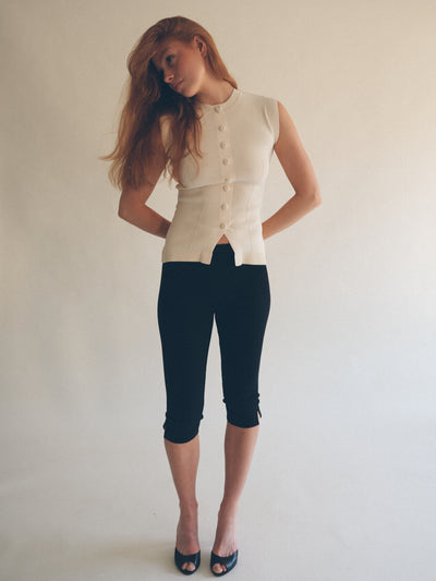 Knitted fitted top off white