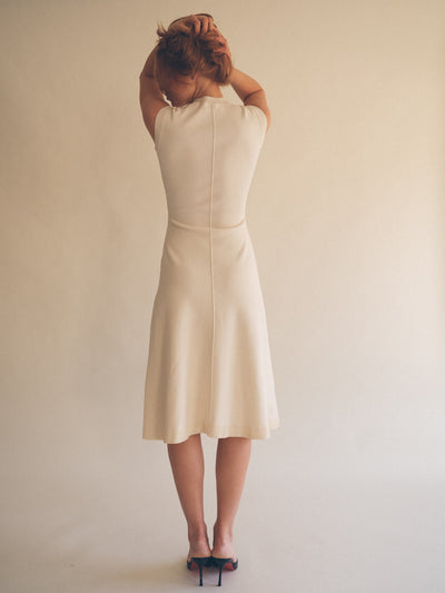 Knitted fitted dress off white