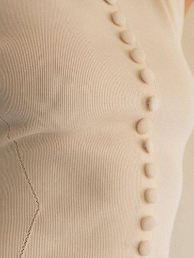 Knitted fitted dress off white