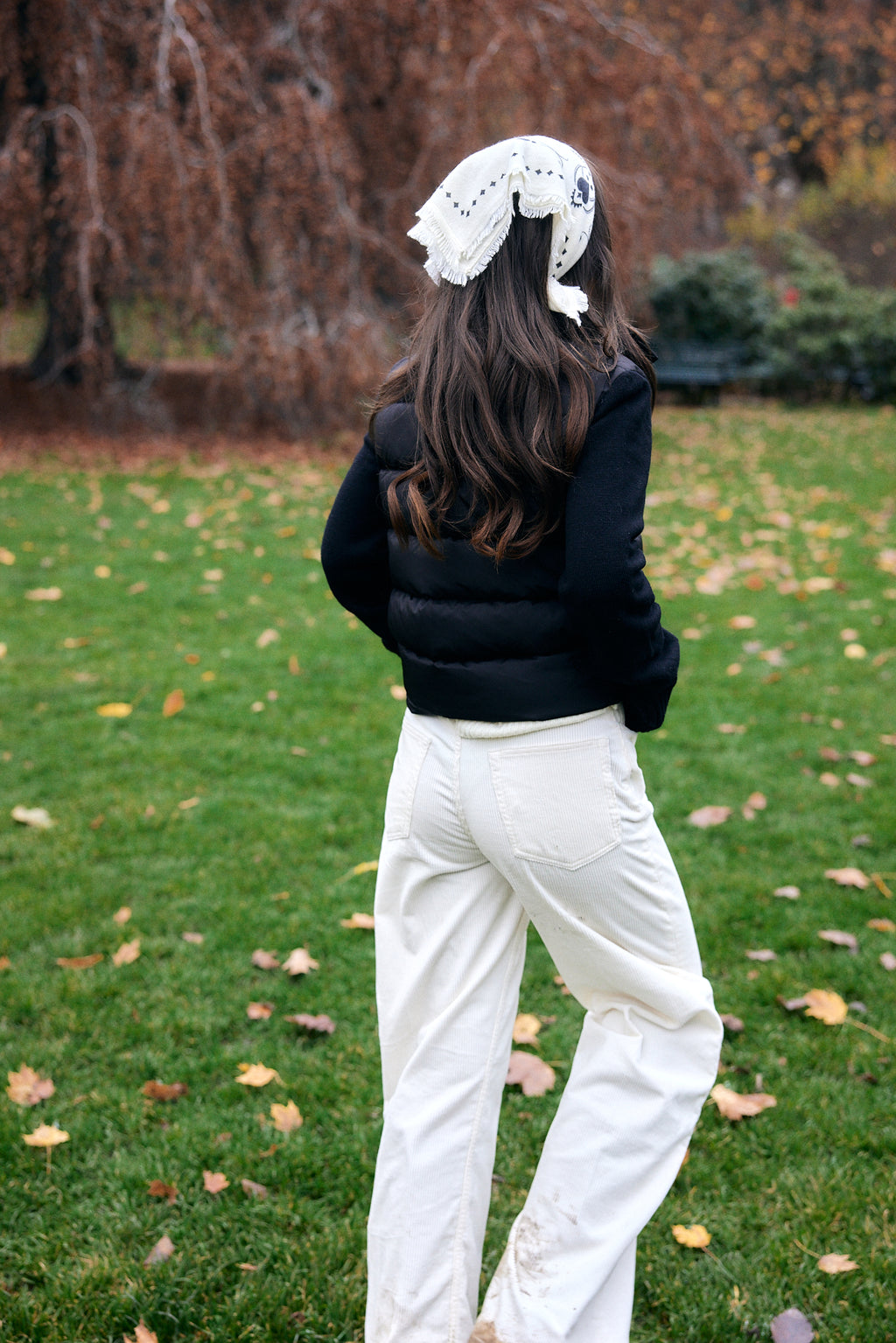 Bandana heart cashmere scarf white