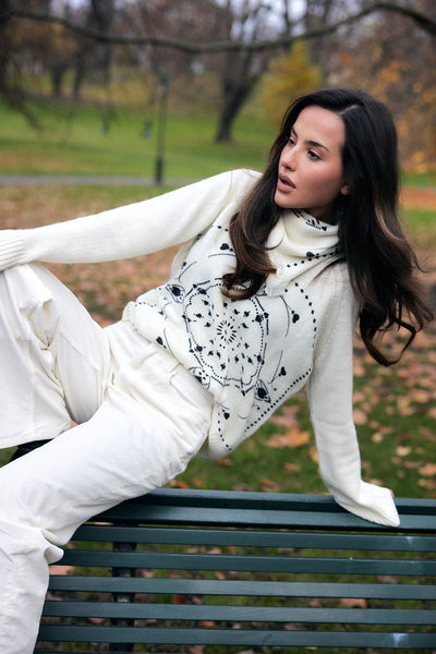Bandana heart Sweater white