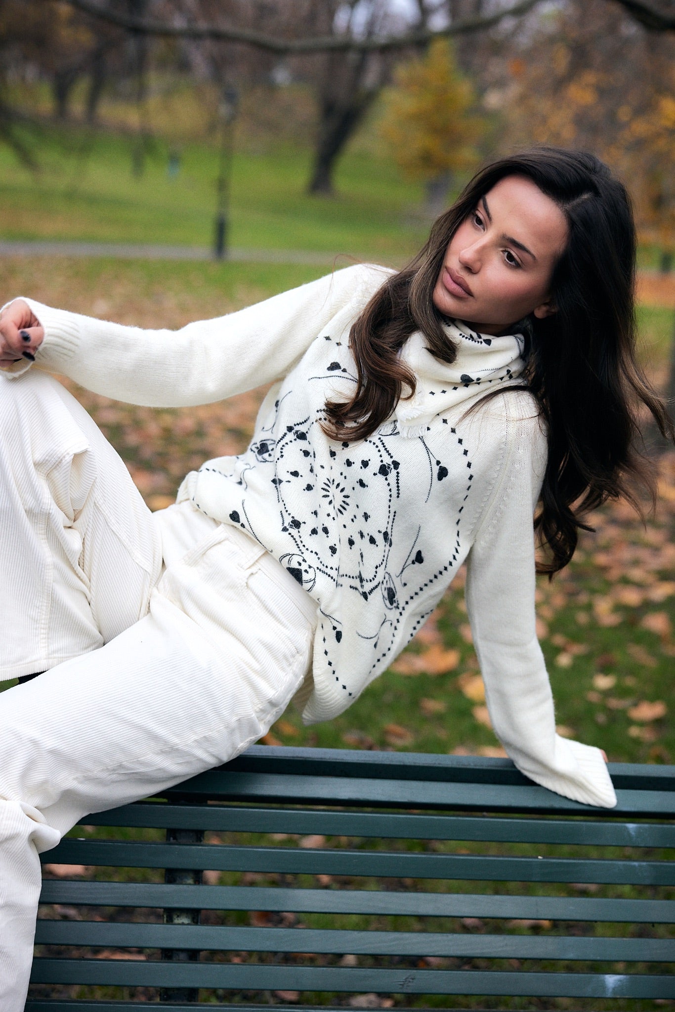 Bandana heart Sweater white