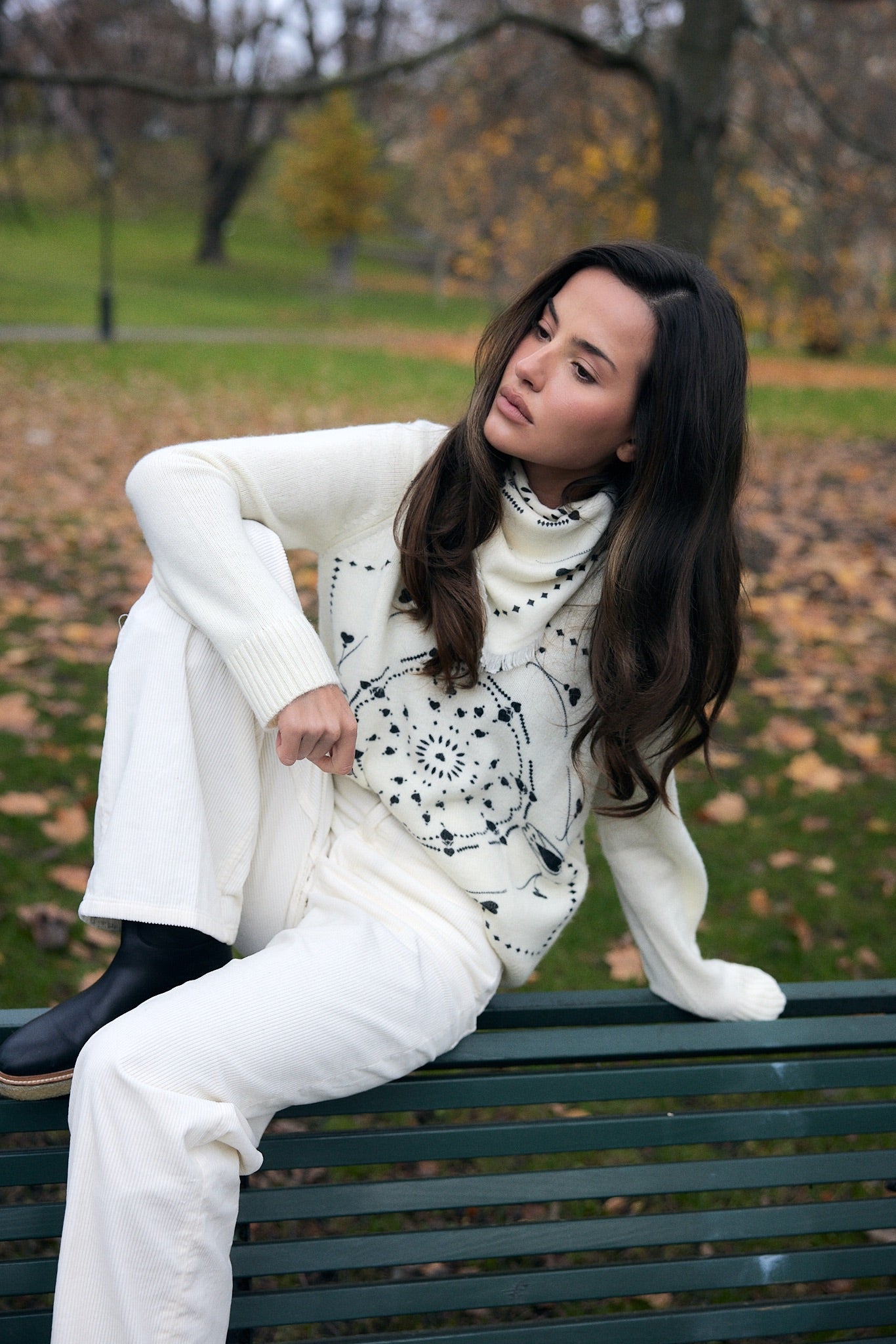 Bandana heart Sweater white