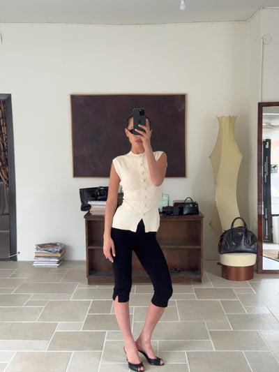 Knitted fitted top off white