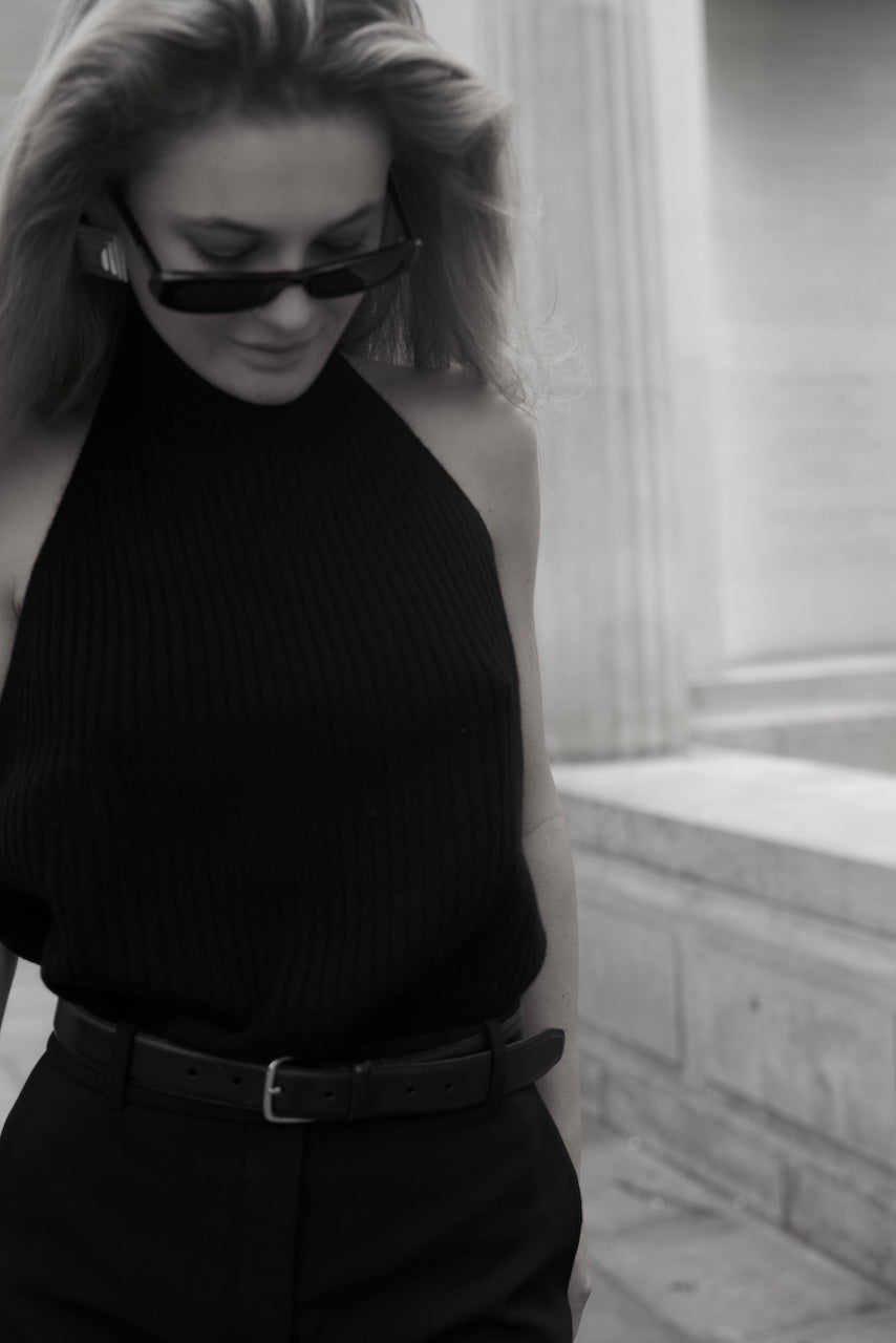 Cashmere halterneck black