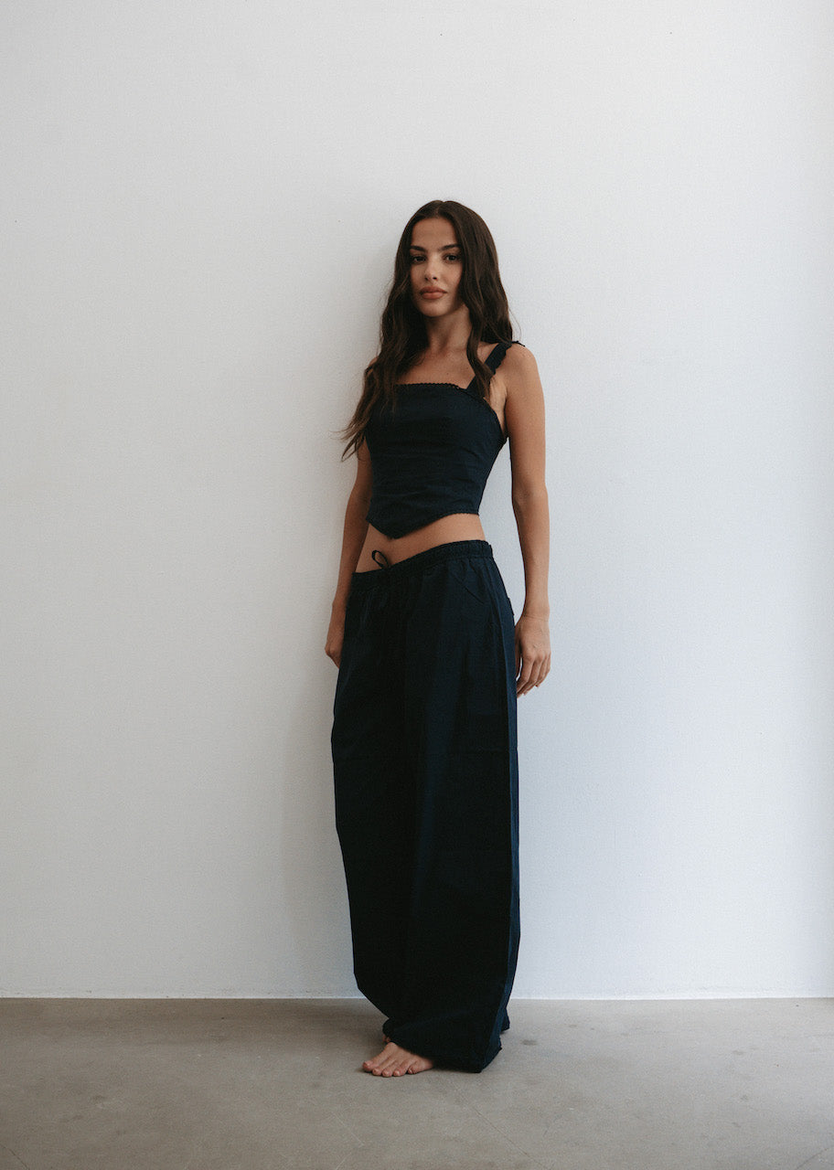Broderie Pants Navy