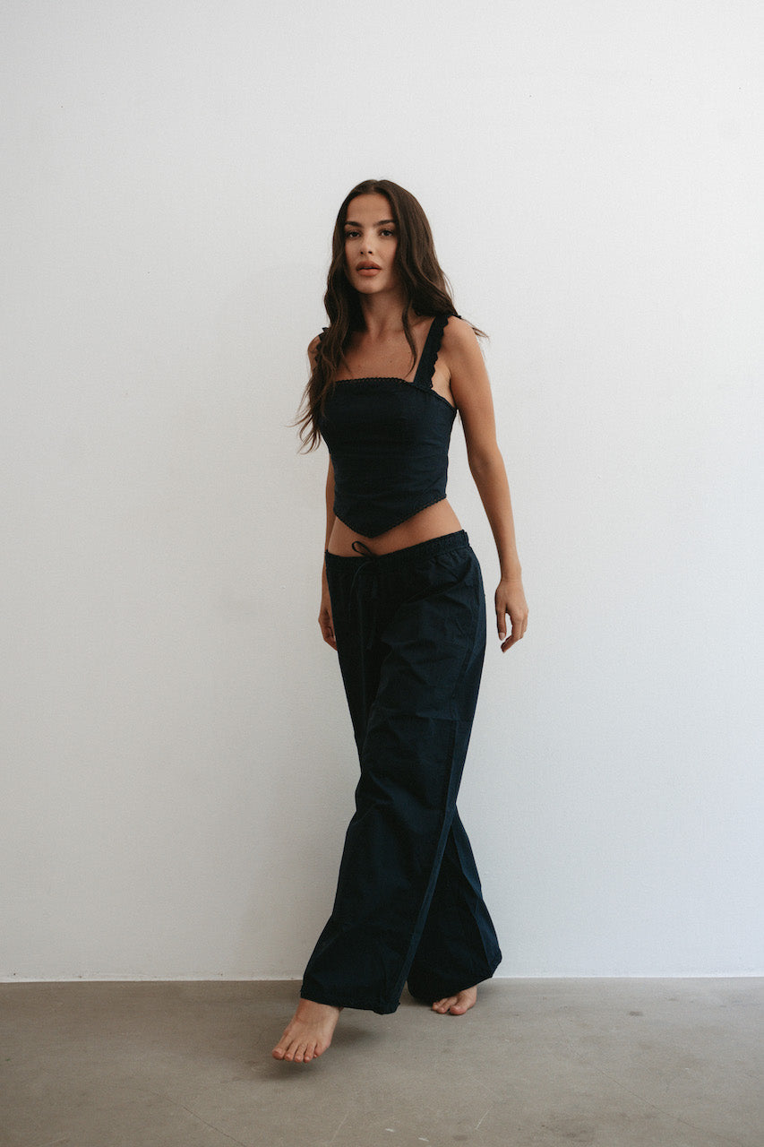 Broderie Pants Navy