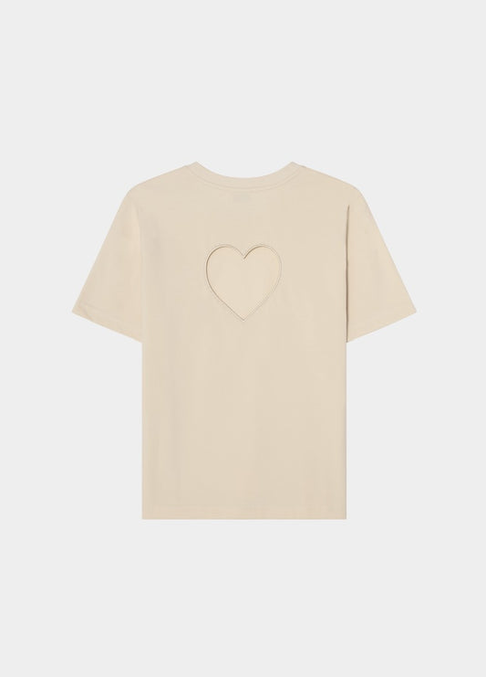 Heart at Back T-shirt Beige