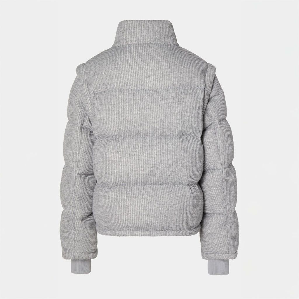 Knitted Puffer Jacket Vest Grey