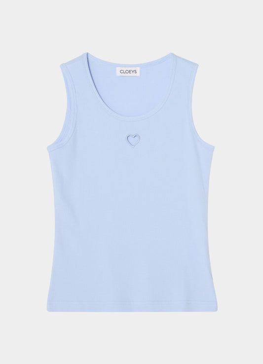Heart Tank Top Light Blue