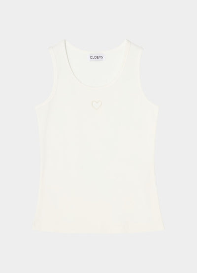 Heart Tank Top White