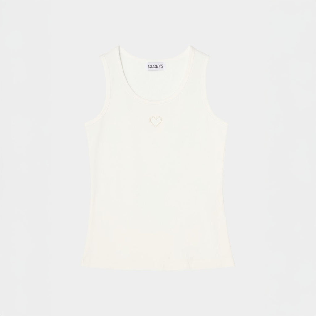 Heart Tank Top White