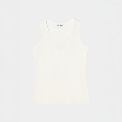 Heart Tank Top White