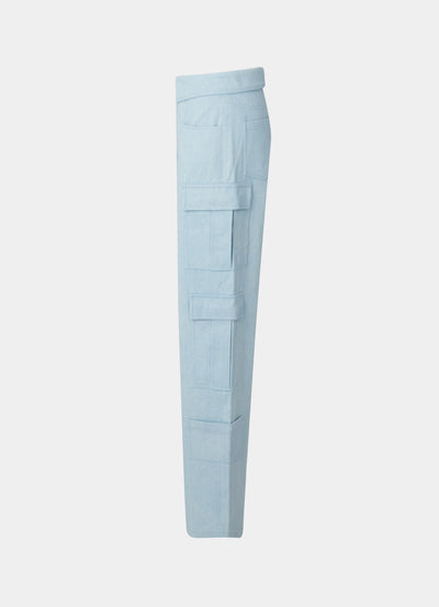 Folded Waist Jeans Blue