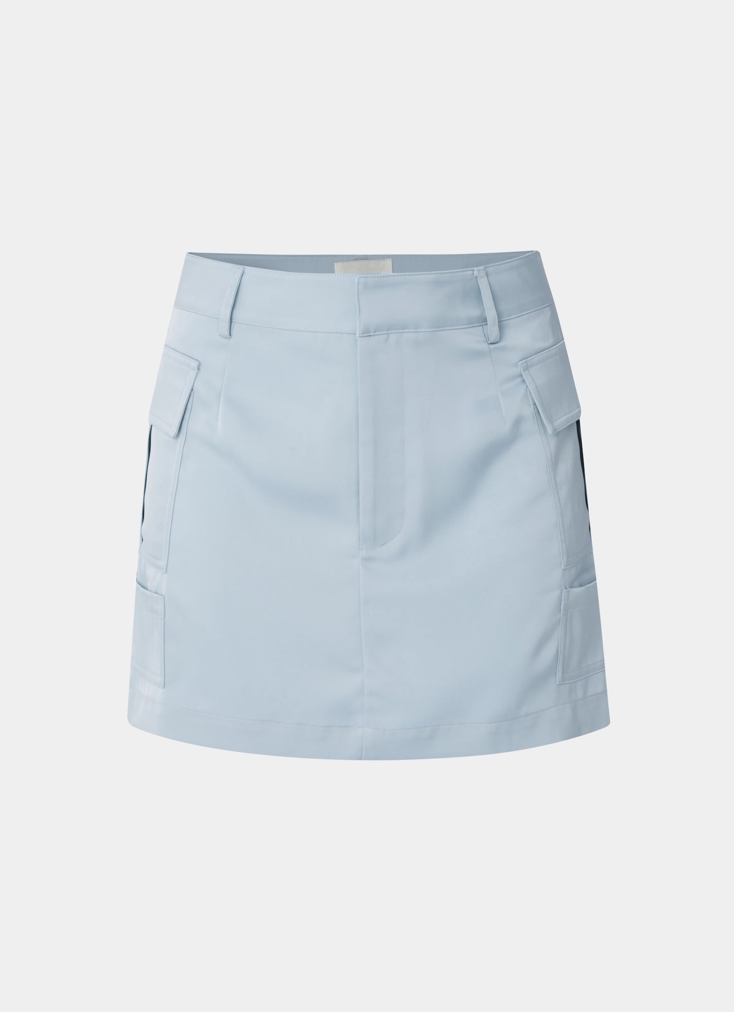 Satin Cargo Skirt Blue