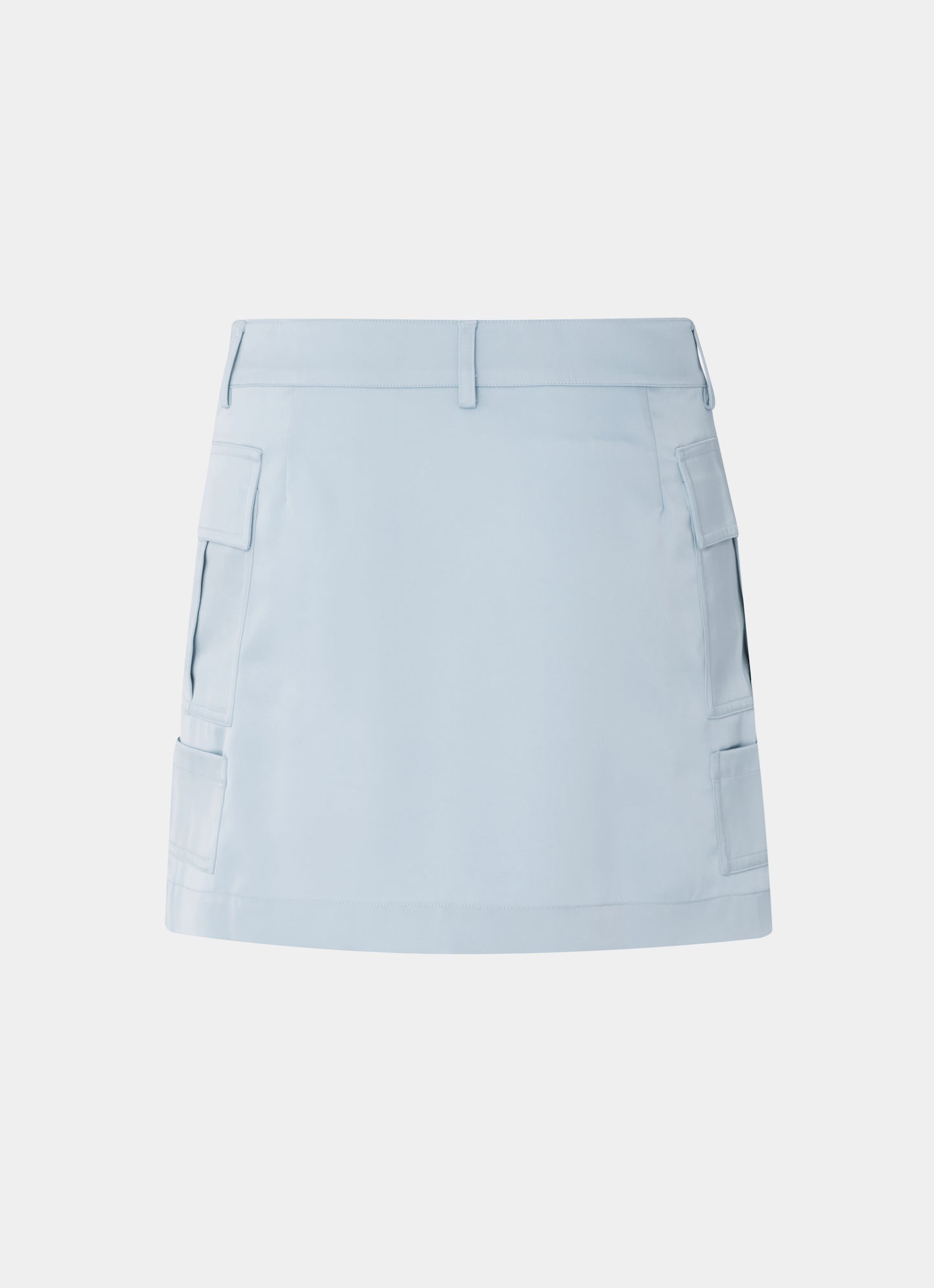 Satin Cargo Skirt Blue