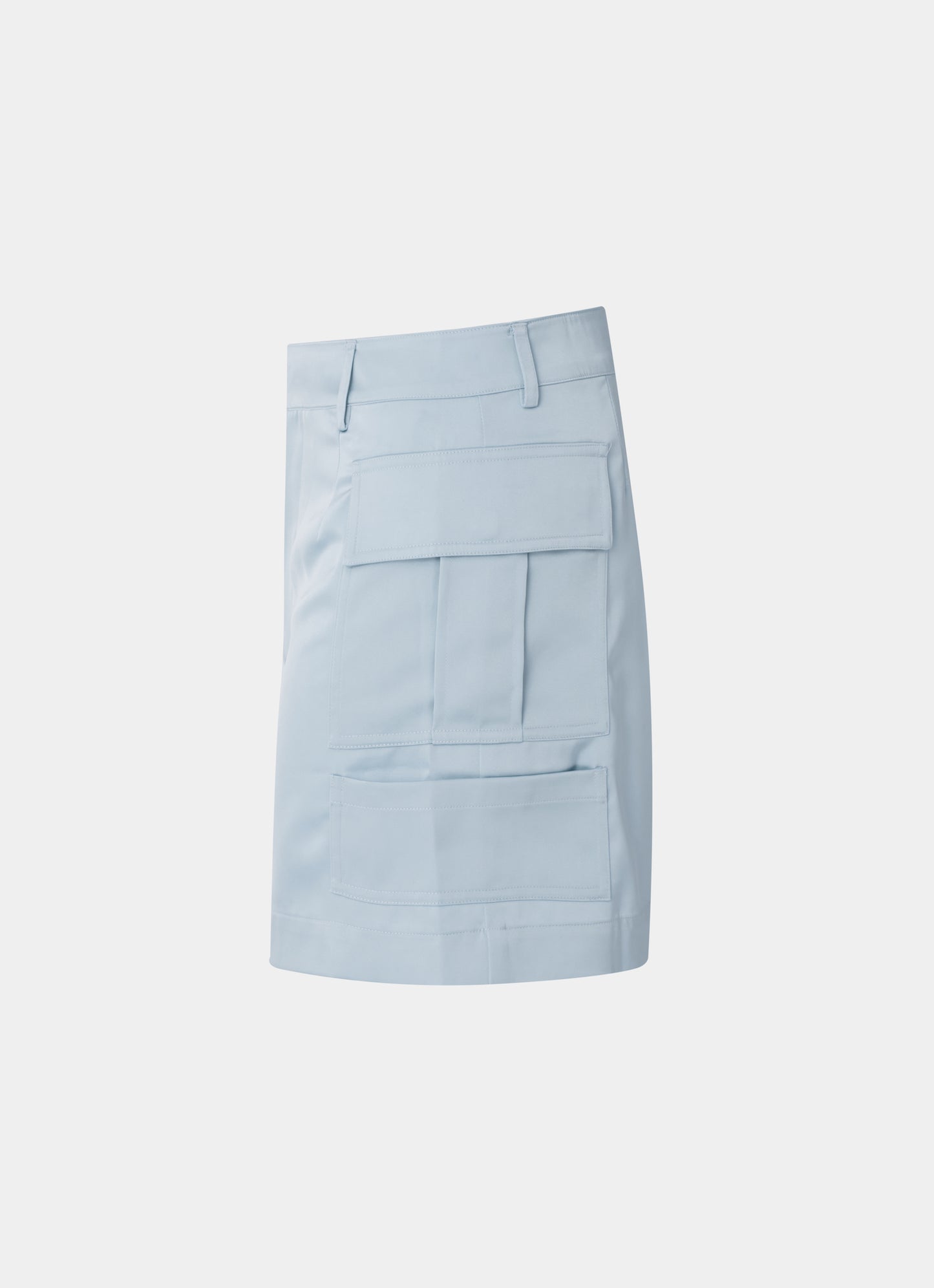 Satin Cargo Skirt Blue