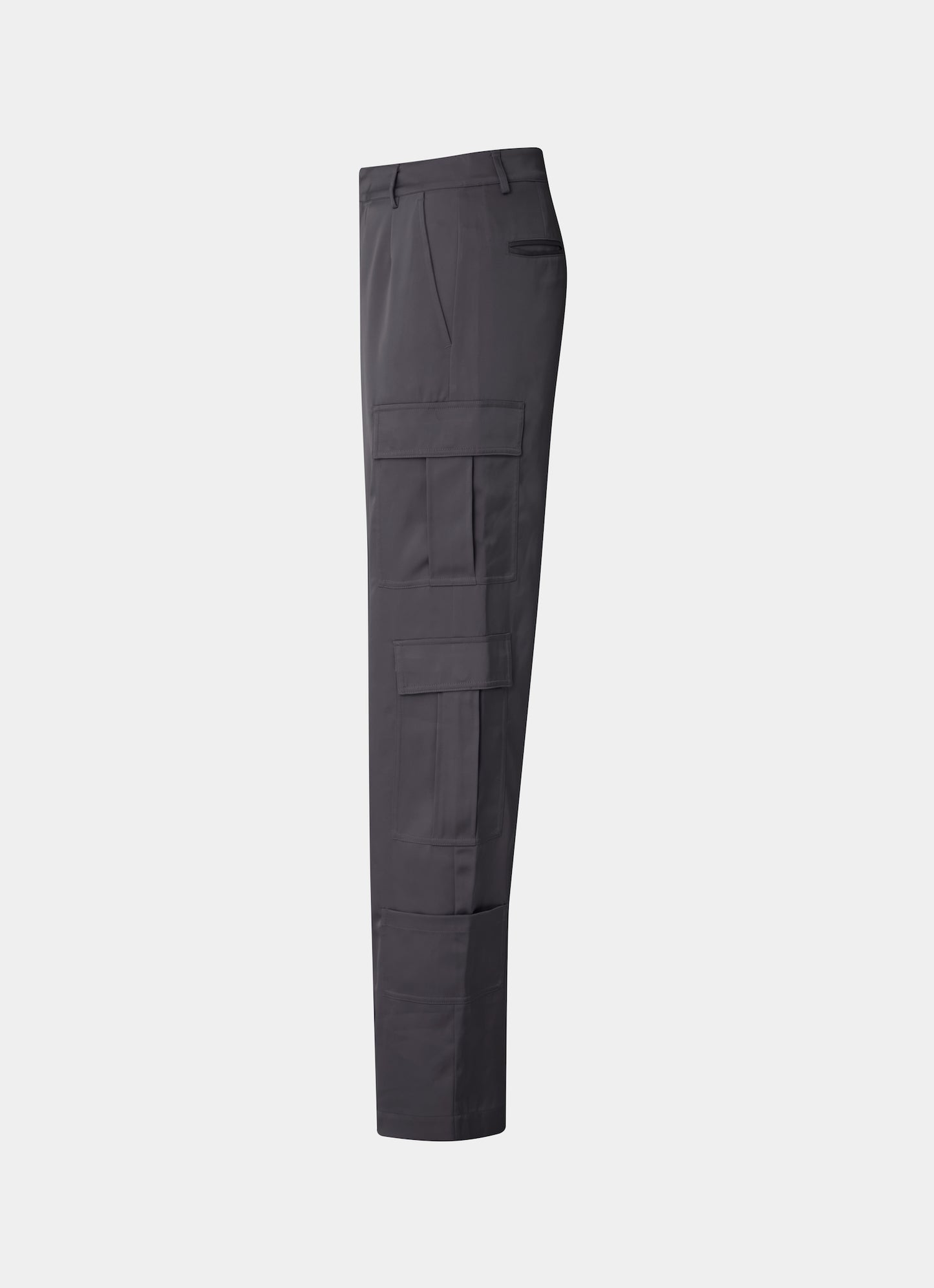 Satin Cargo Pants Grey