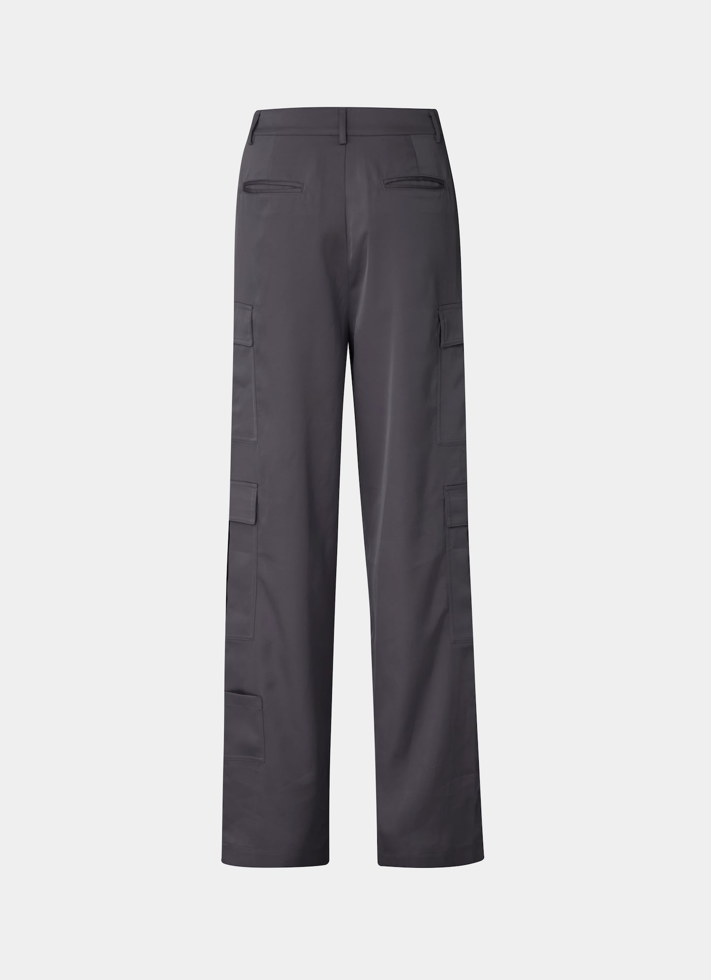 Satin Cargo Pants Grey