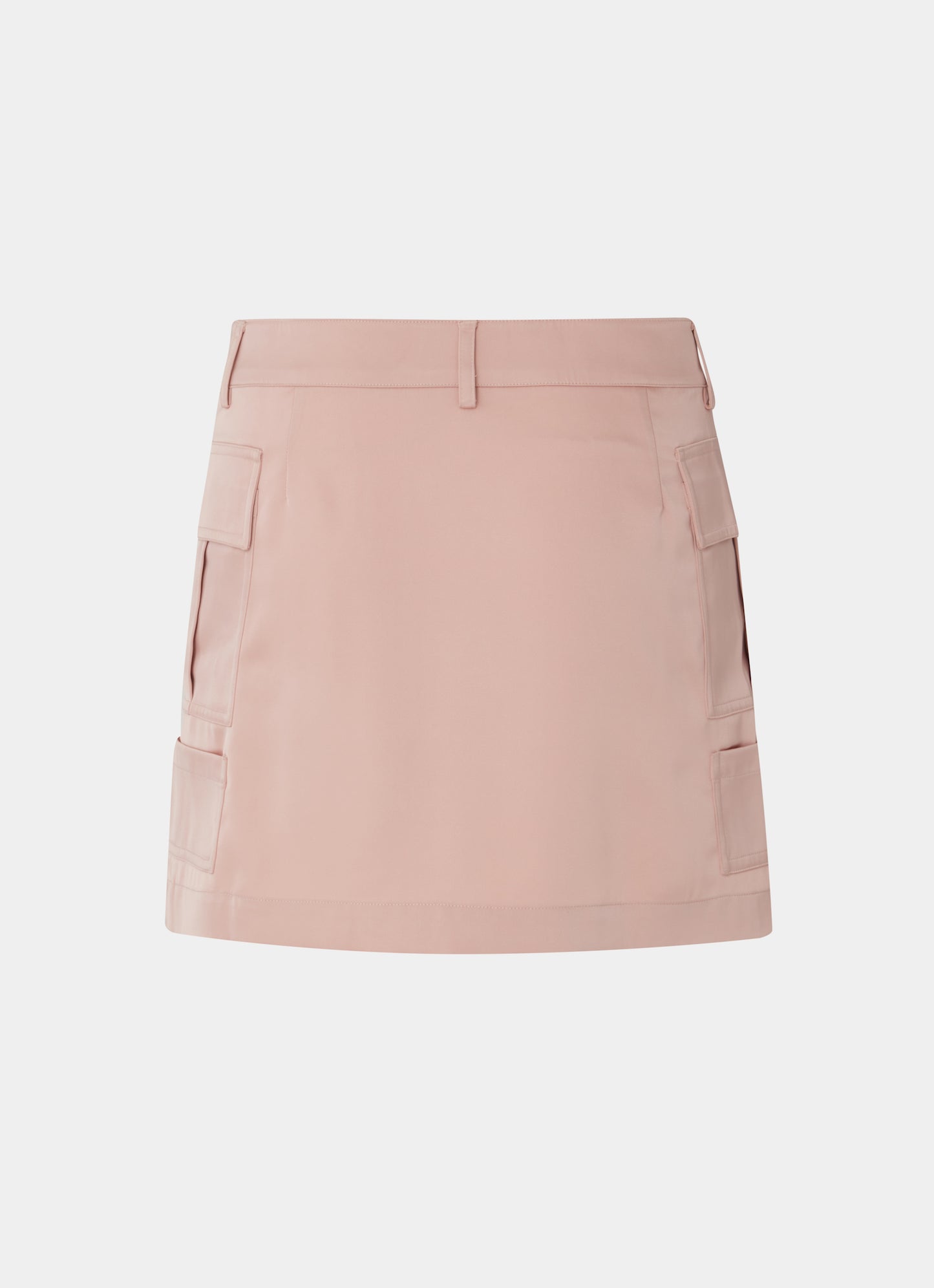 Satin Cargo Skirt Pink