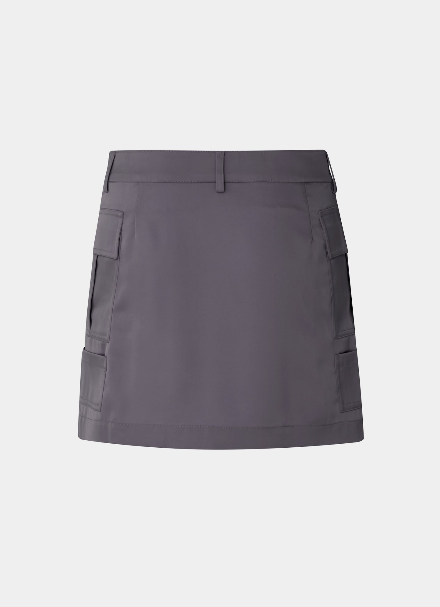 Satin Cargo Skirt Grey