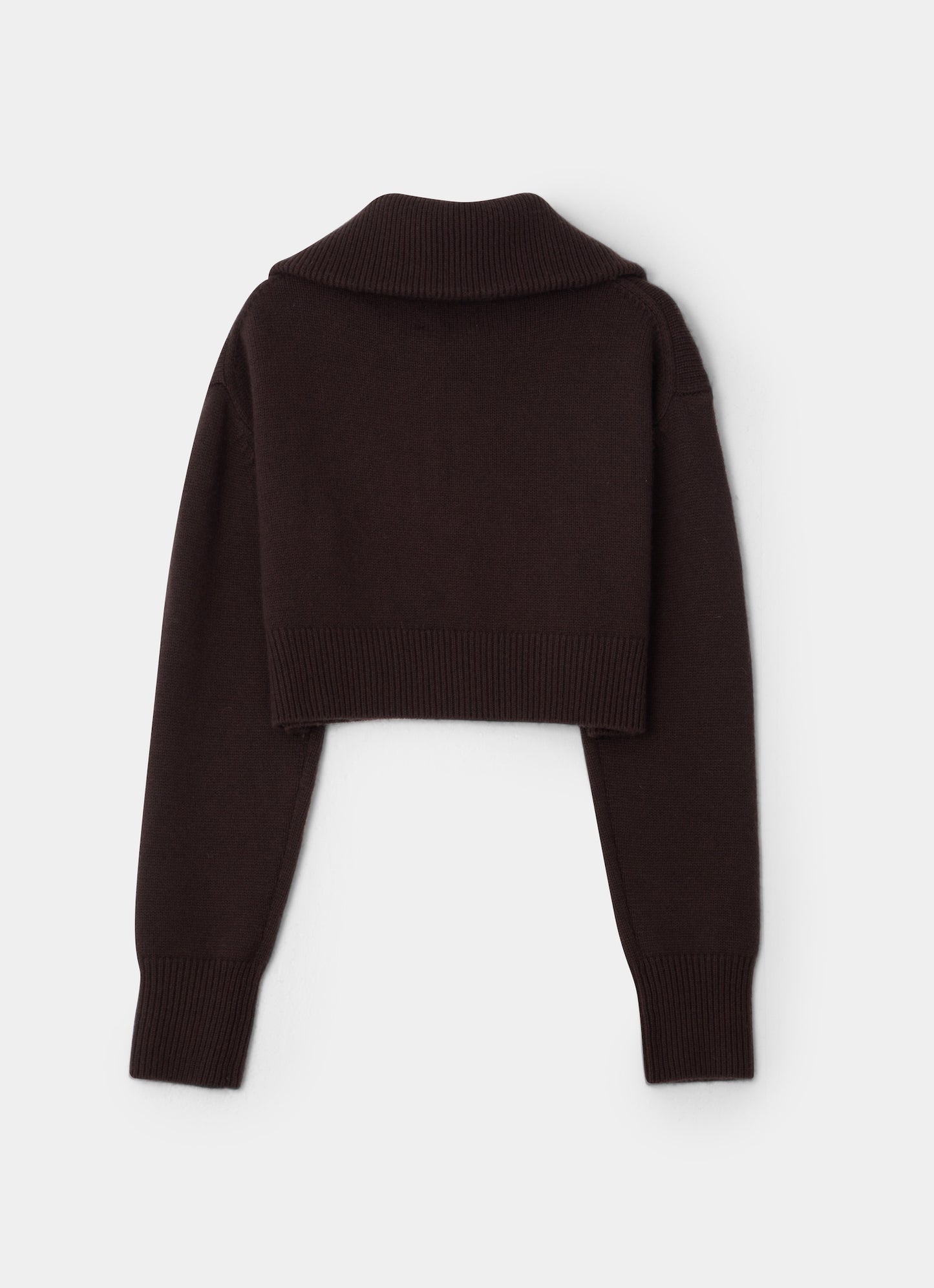 Cropped Zipper Sweater Brown