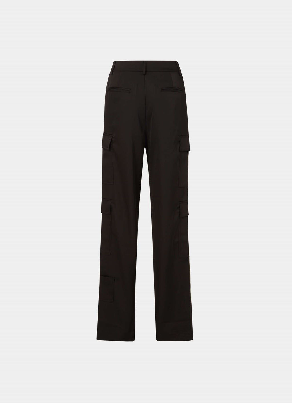 Satin Cargo Pants Black